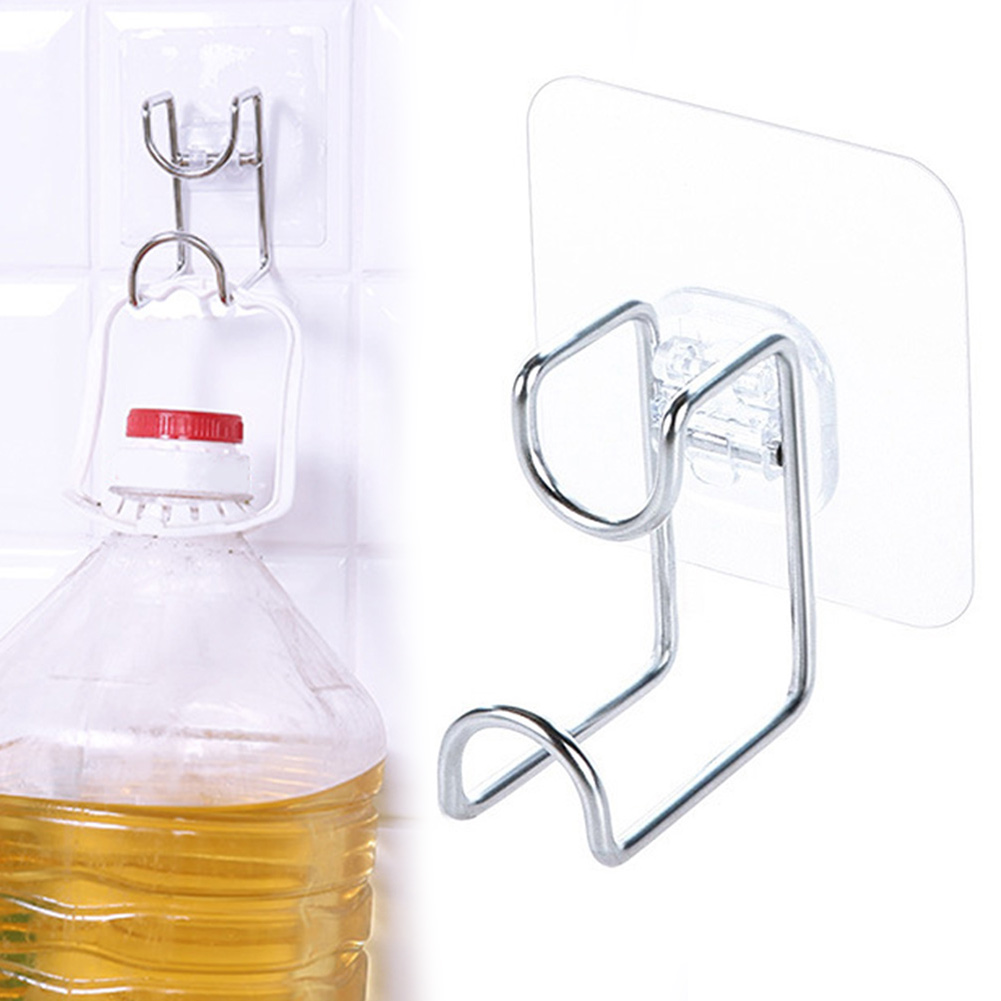 Stainless Steel Washbasin Rack / Nail-Free Wall Hanging Washbasin Storage Hooks / Self Adhesive Hooks