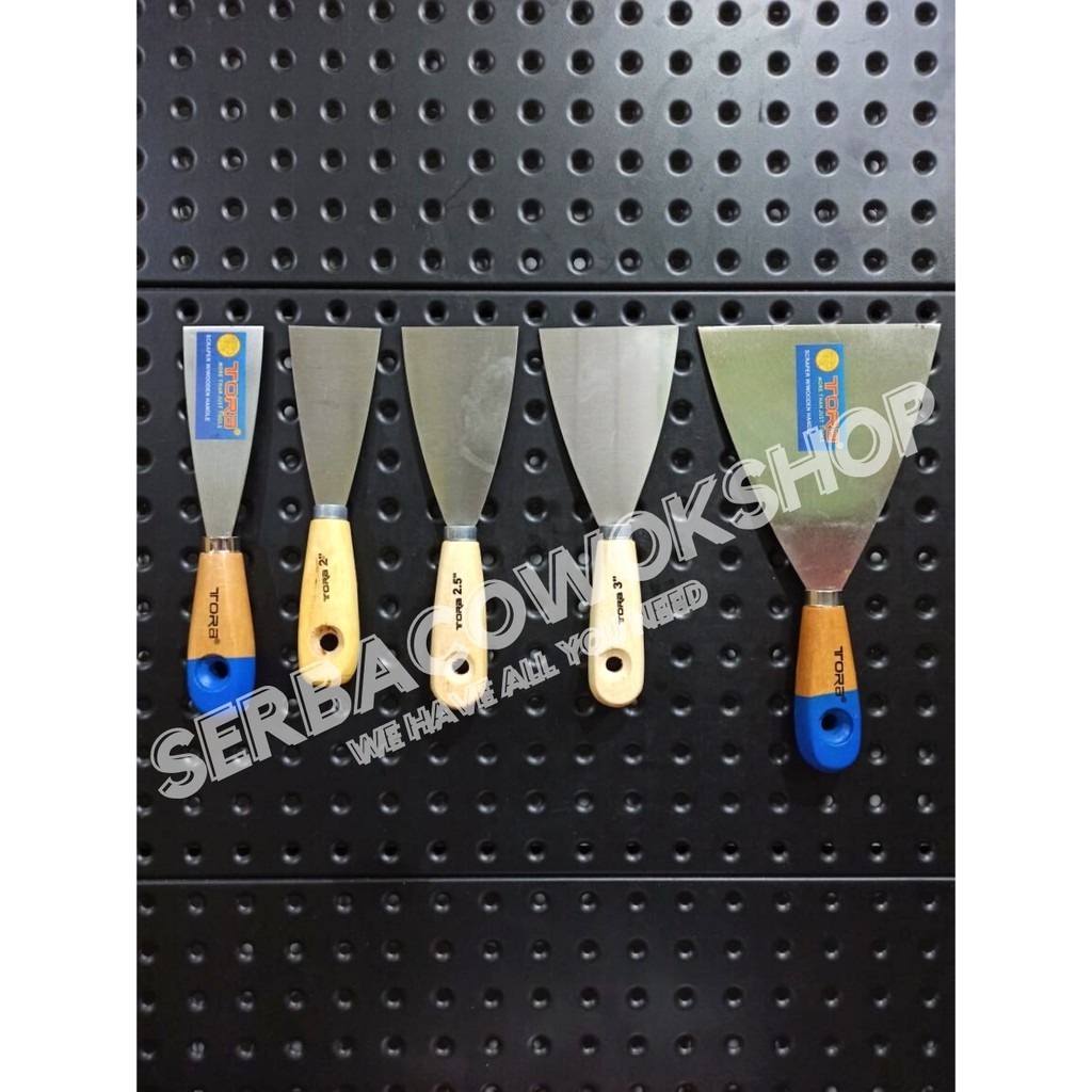 Tora Kape Set Gagang Kayu 5 Pcs Ukuran 1.5,2,2.5,3,5 &quot; Inch Skrap Kayu Termurah Berkualitas