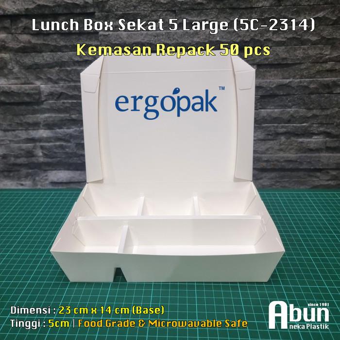 Adiaoffc Lunch Box Sekat 5 Ergopak 5C-2314 (Pack 50 Pcs)