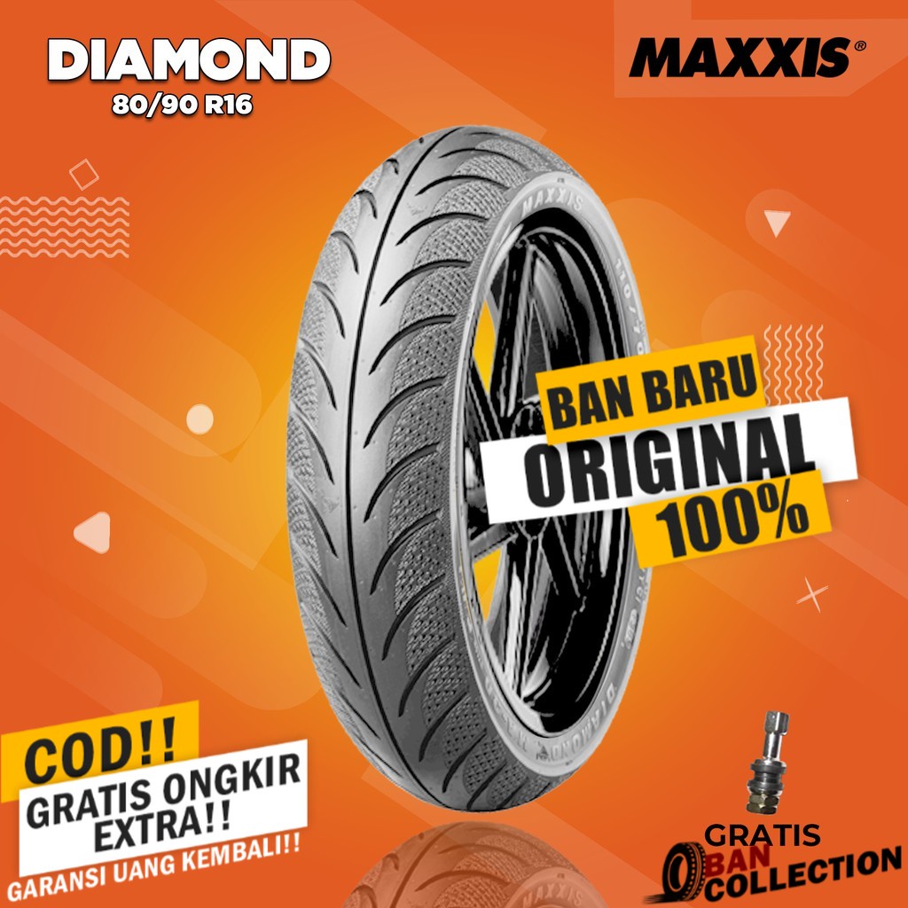 Ban Motor IMPOR // SKYWAVE, HAYATE, NOUVO // MAXXIS DIAMOND MA-3DN 80/90 Ring 16 Tubeless