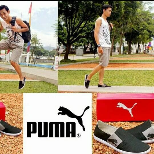 Sepatu Slip On Pria puma black Murah PALING DICARI