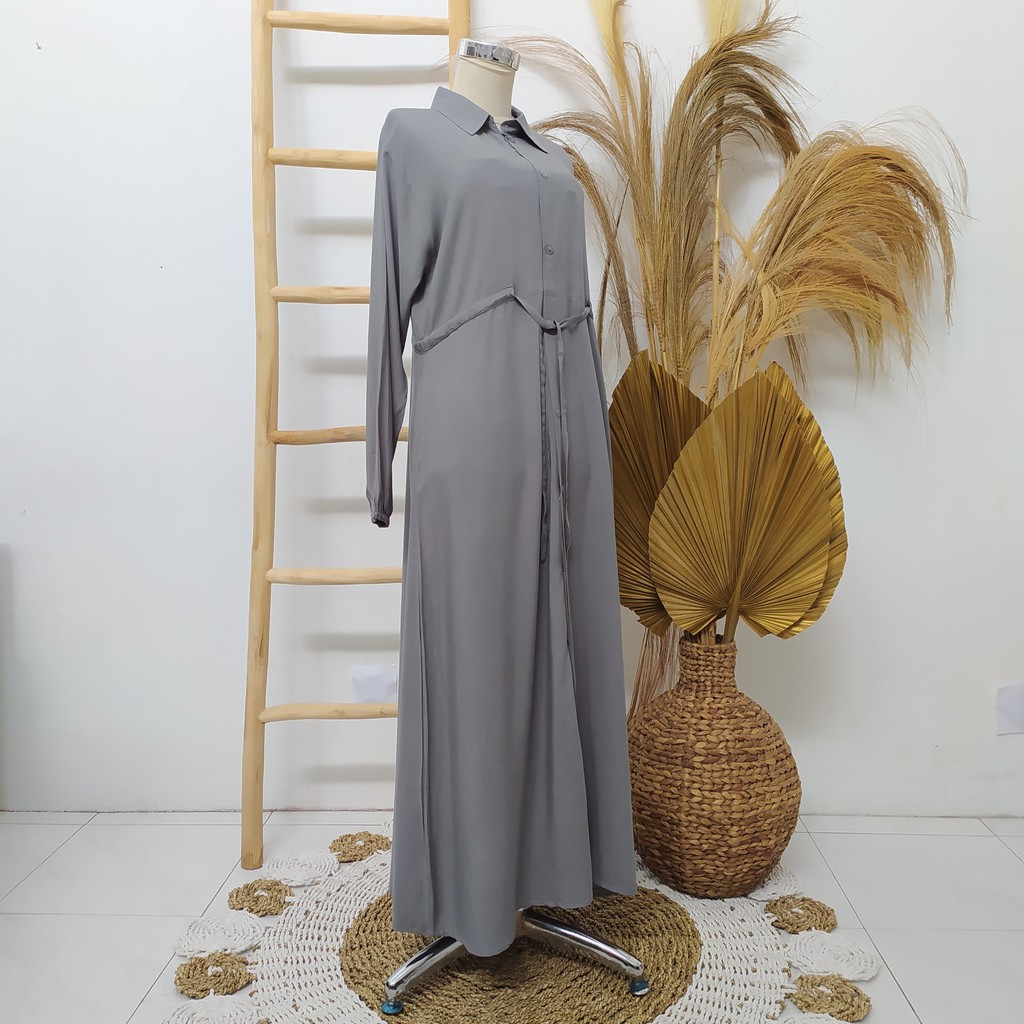 Bayar Ditempat | Gamis Full Kancing Depan Busui Rayon Premium Polos Warna Hijau