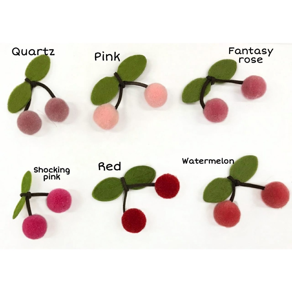 1 BUAH - 6 CM POMPOM CHERRY | POM TILE | CHERRY POMPOM TULLE | SIET DAUN PLONG