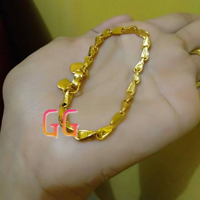 Gelang padi Palembang lapis emas 24 best Seller