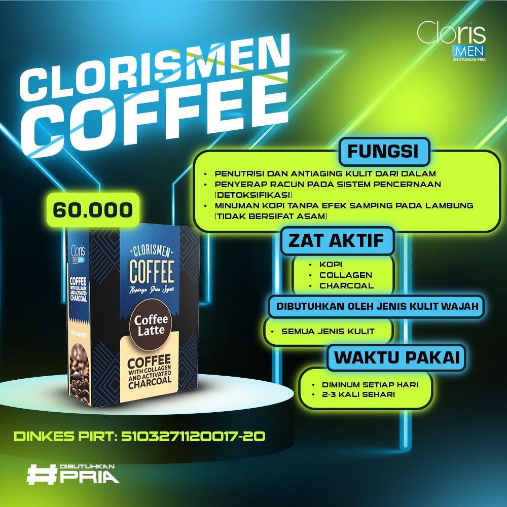 CLORISMEN SKINCARE PRIA memutihkan wajah kusam dan menyembuhkan jerawat bopeng flek hitam komedo MENCERAHKAN MENGHILANGKAN KERUTAN PORI BESAR KOMEDO  BOPENG  SPOT  MENUTRISI KULIT-premium coffee