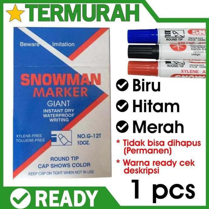 

Spidol Snowman Permanent Marker Ekonomis BG 12 / Tinta Permanen BG-12 SPECIAL