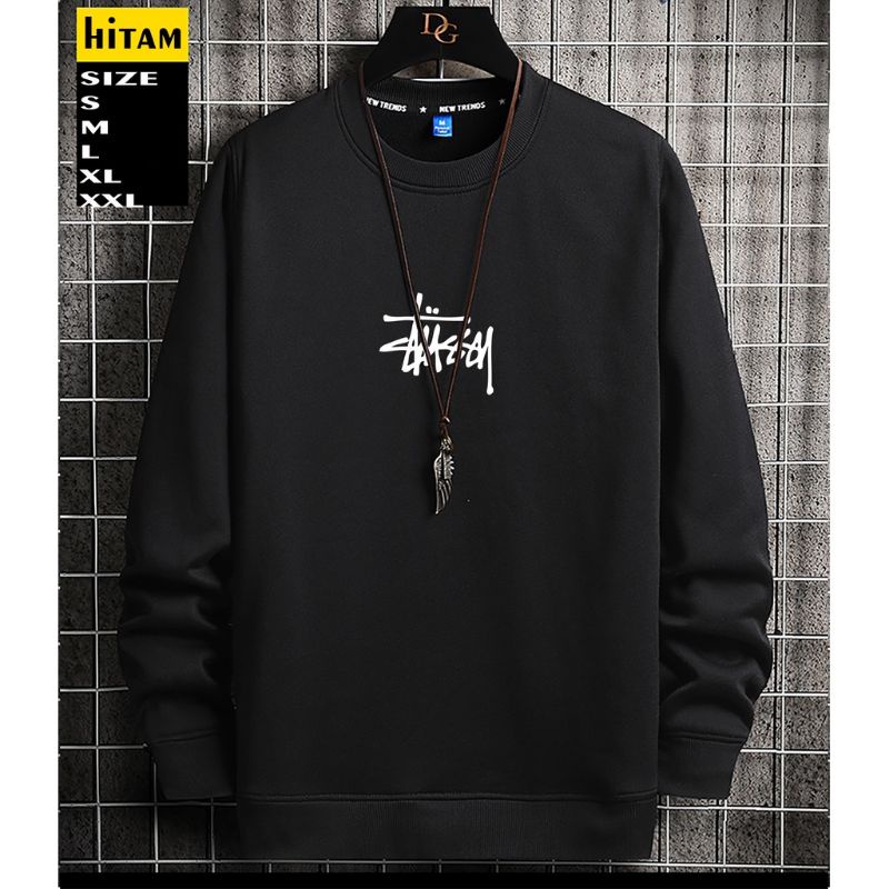 Crewneck Stussy - Crewnek Cardingan Pria Crewneck Cardingan Wanita Crewneck Jumbo M - XXL