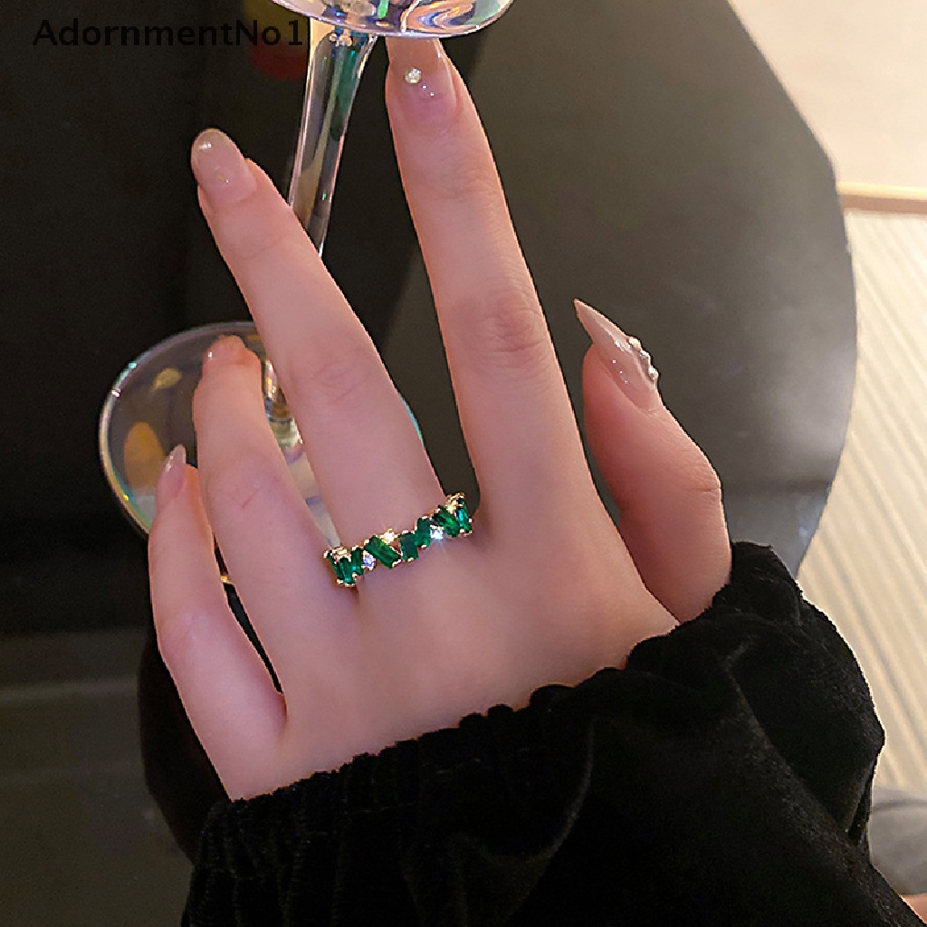 (AdornmentNo1) Cincin Gaya Jepang / Korea Aksen zircon Untuk Perhiasan Wanita