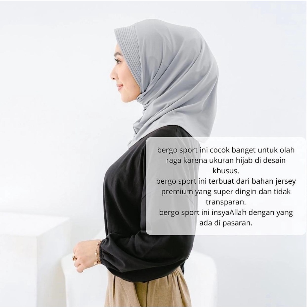 1KG MUAT 12PCS | BERGO SPORT SPORTY TRENDY INSTAN JILBAB PRAKTIS MURAH SIMPEL