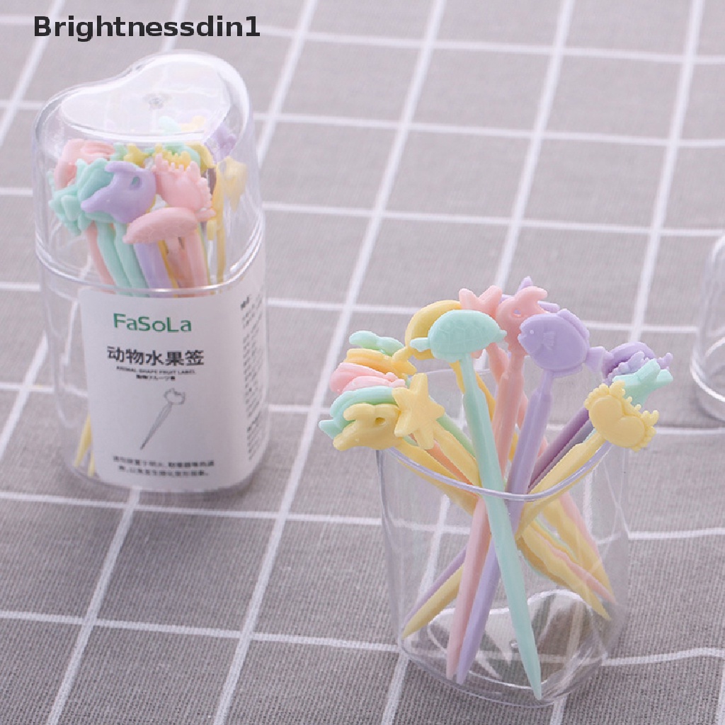 1 In 1 Garpu Buah Dessert Bento Mini Warna Permen Motif Kartun Untuk Anak