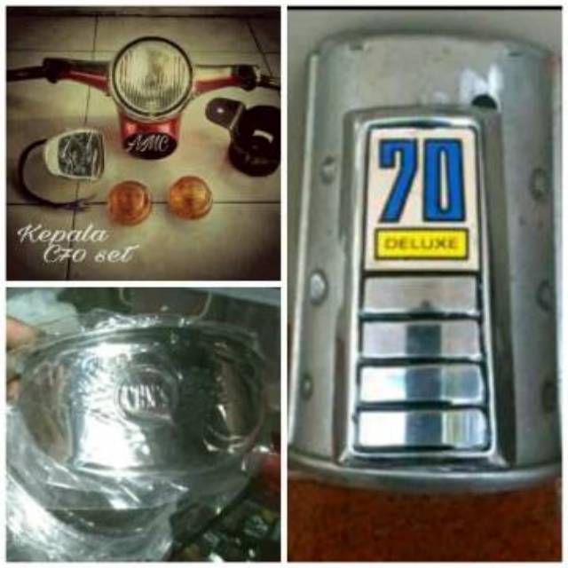 Sepaket setang honda c70 - paket batok c70 ful set - kepala c70 - panel c70 - emblem c70 - topi c70