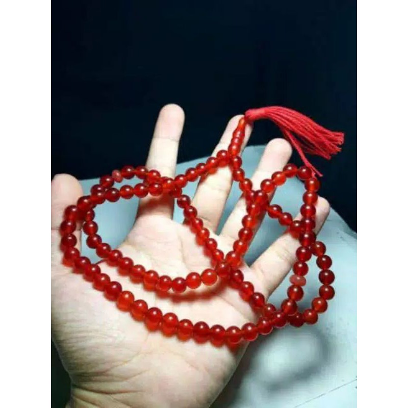 BATU MERAH SIAM TASBIH ASLI NATURAL 99 BUTIR