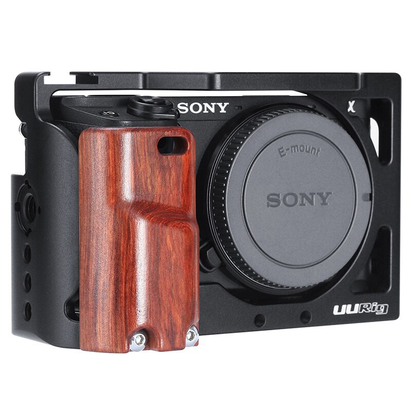 PREORDER  UURIG R009 Wooden Hand Grip for Sony A6400 A6300 Metal Cage Protective Case A6400