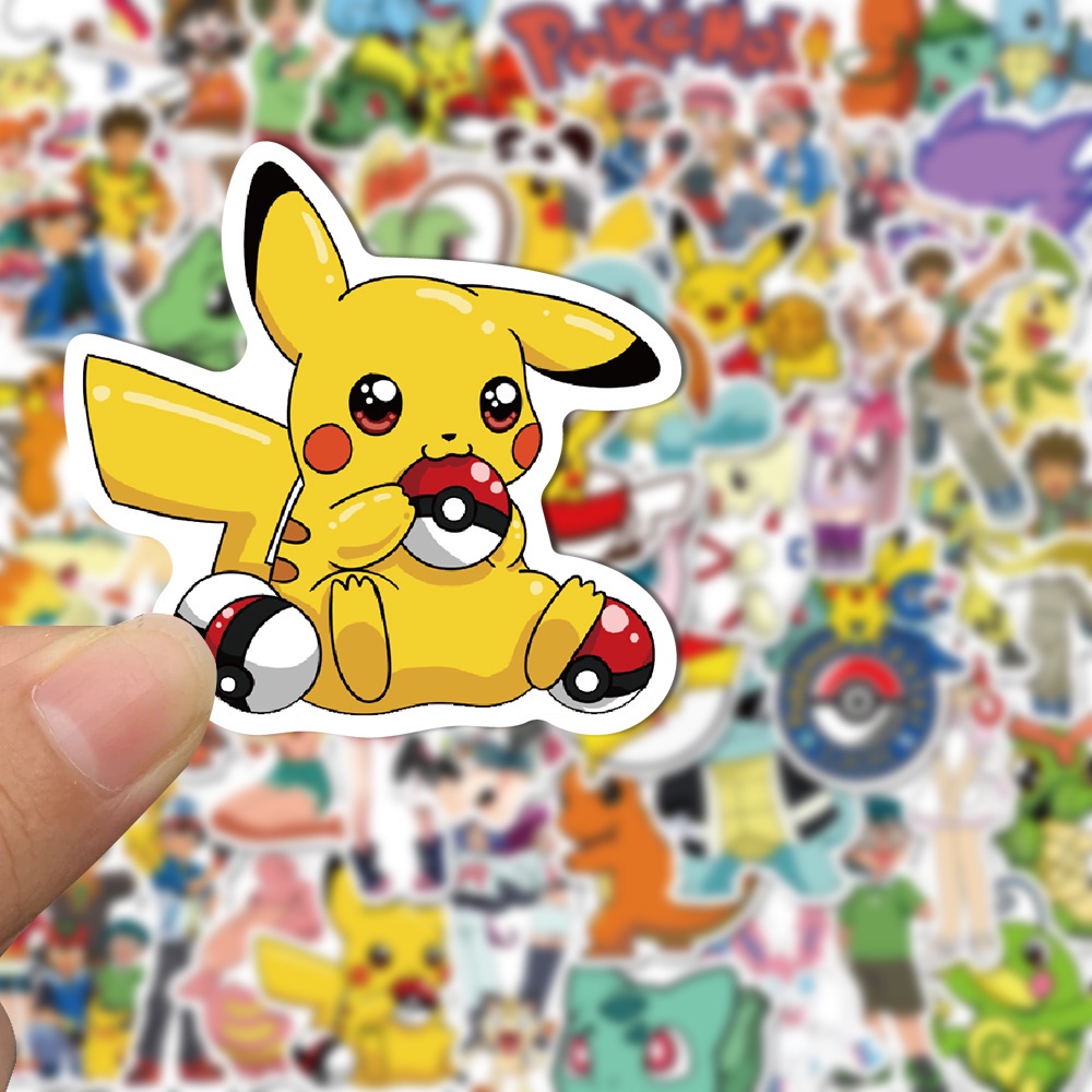 50pcs Stiker Graffiti Kartun Anime Pokemon Lucu Anti Air Untuk Dekorasi Laptop