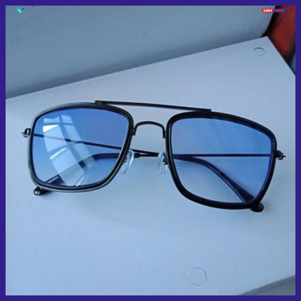 KACAMATA HITAM KACAMATA MINUS FRAME KACAMATA TONY STARK LENSA MINUS FRAME BERWARNA SILVER HITAM