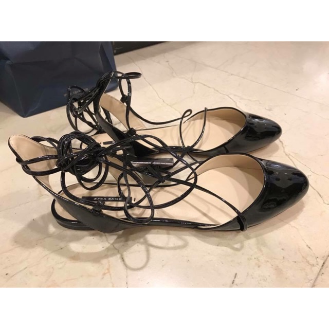 ZARA Flat shoes black original sale murah meriah