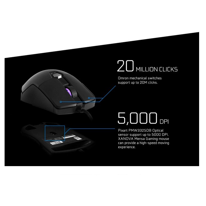 Mouse GALAX XANOVA XM310 Mensa Gaming RGB - 5000dpi - Omron 20M