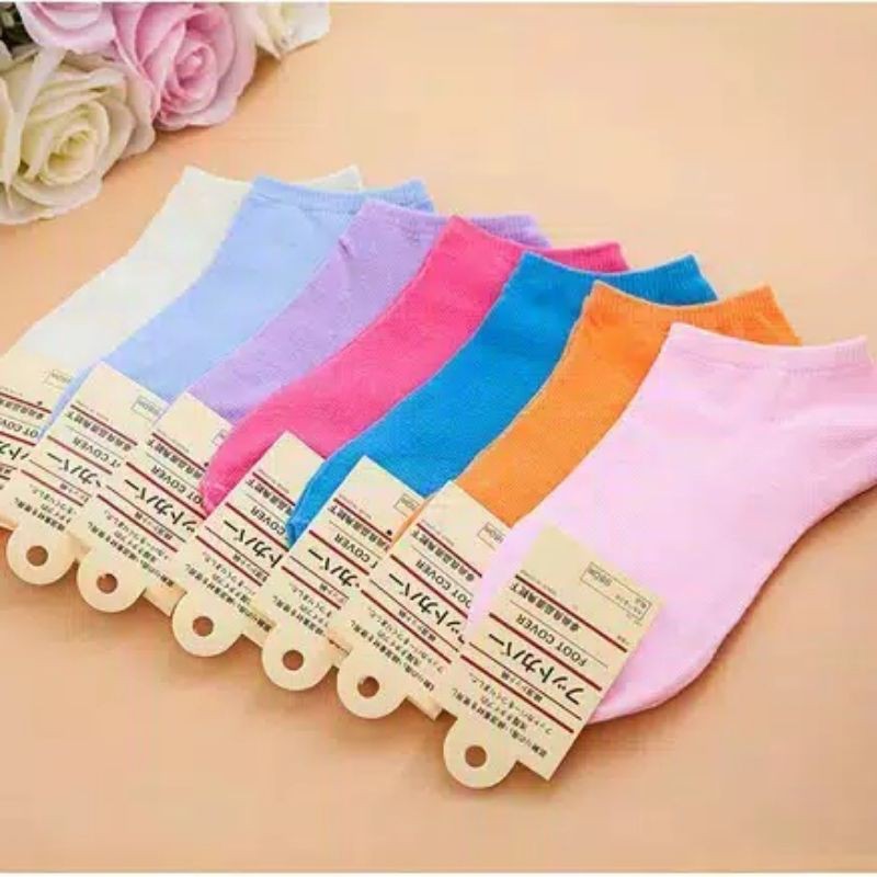 Kaos Kaki Polos Semata Kaki Kaos Kaki Ankle Bahan Spandex Lembut Cute Short Socks