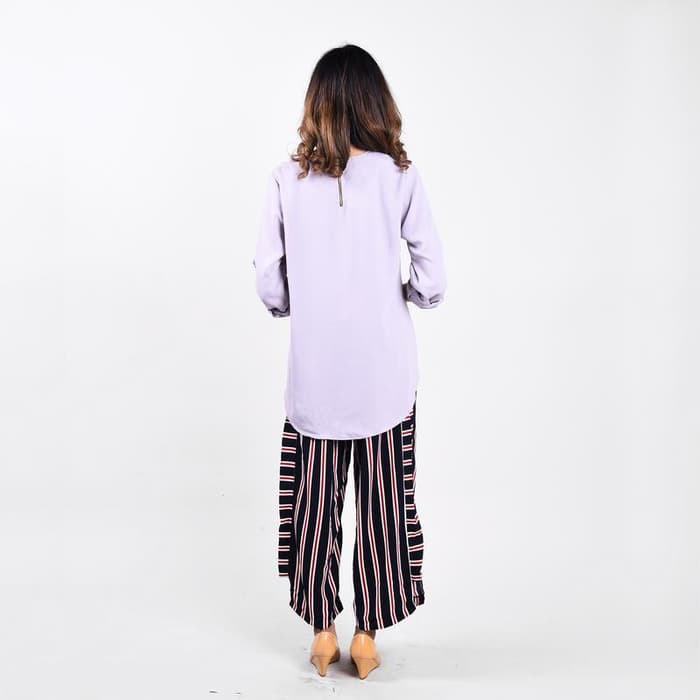 Ramayana - JJ Casual Blouse Polos Tangan Panjang Resleting