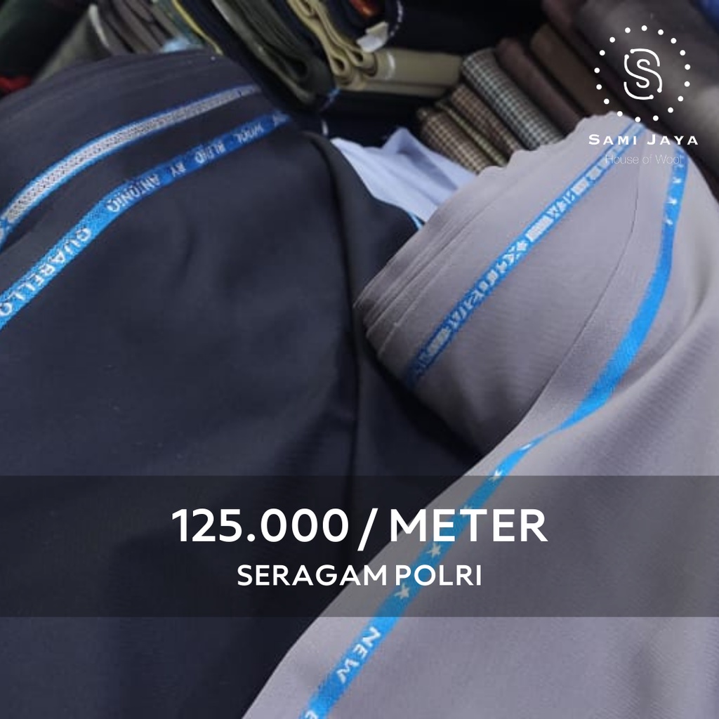 Kain Bahan Wool Seragam POLRI Antonio Guabello Atasan/Bawahan