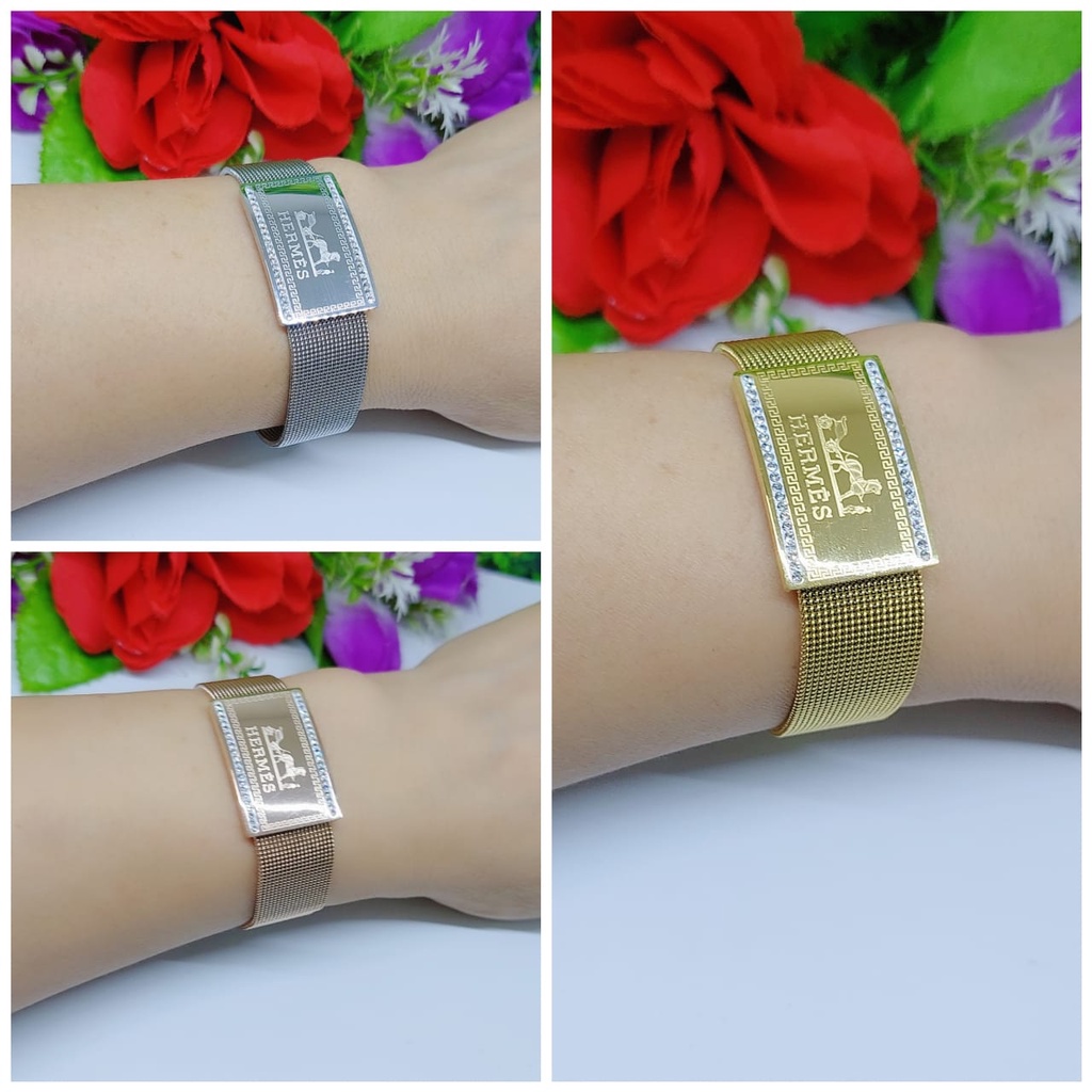 Gelang titanium permata fashion jewelry 0179-0181