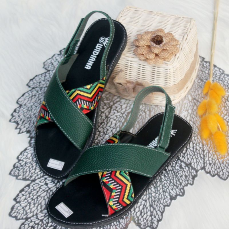 Sandal Wanita Kulit Jeruk Papirut motif Talincang Terbaru Kekinian 2021