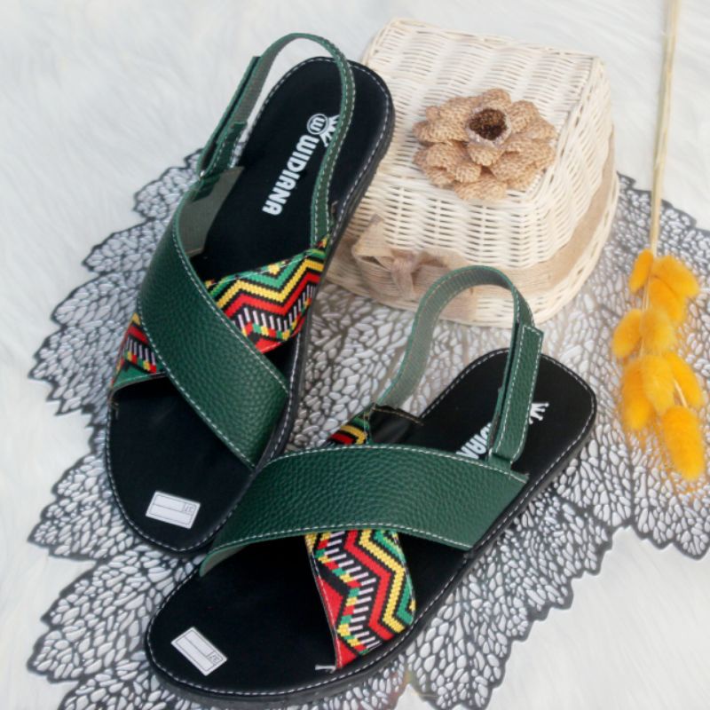 Sandal Wanita Kulit Jeruk Papirut motif Talincang Terbaru Kekinian 2021