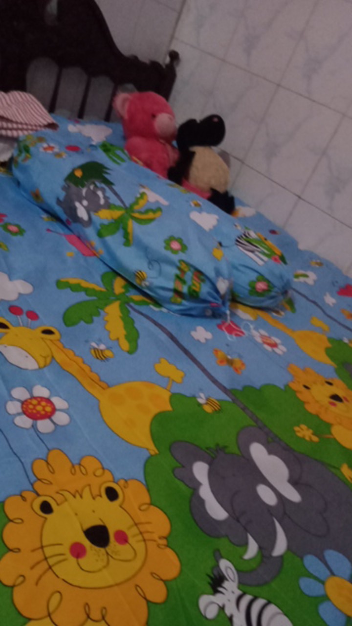 Sprei Homemade Jungle Blue Little Pony Spongebob Grid White Dino