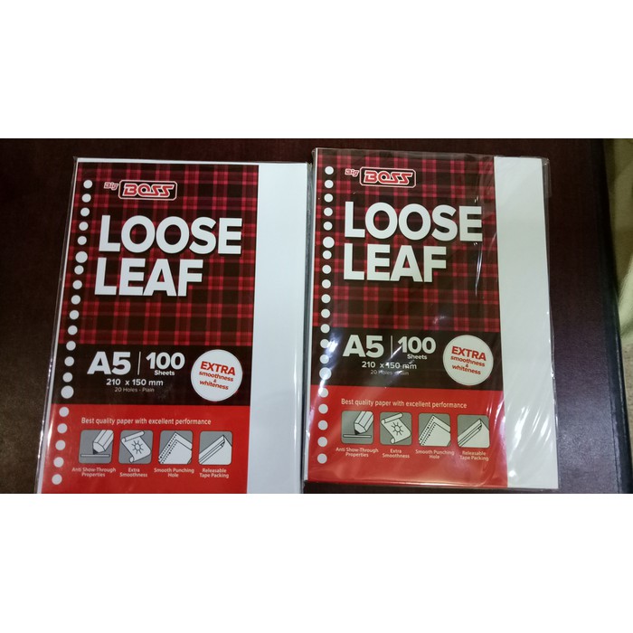 

Loose Leaf Kertas Isi Ulang File Binder A5 100 Lembar | Premium Quality