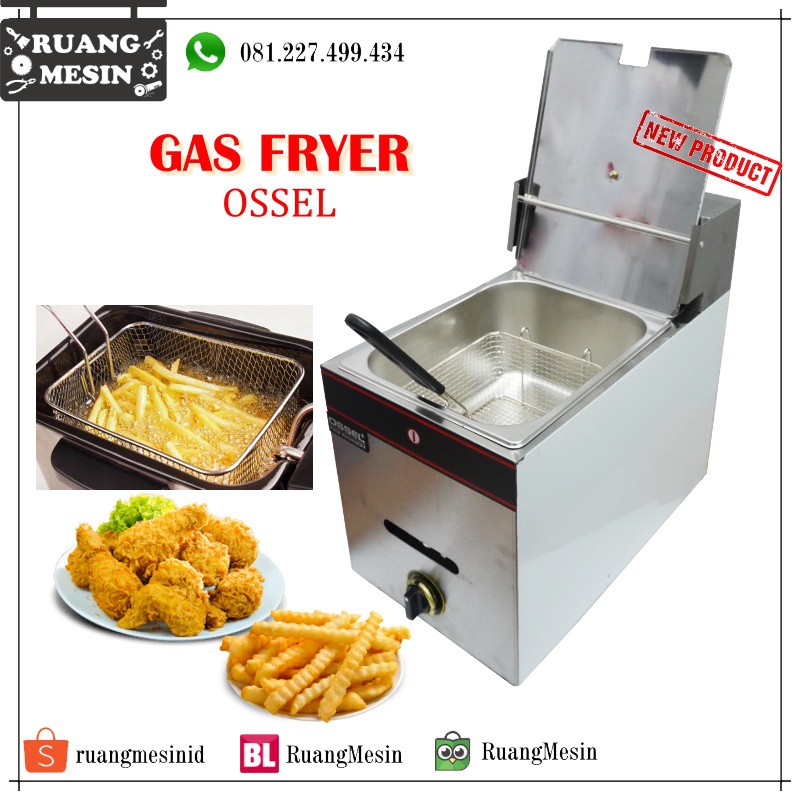 Gas Fryer Deep Fryer Tangki Penggoreng Kentang Gas Frying OSSEL