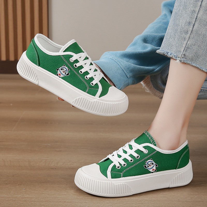 Sepatu Fashion Wanita Kasual Motif Warna Sepatu Sneaker Tali Cewek Import Korea SP-194