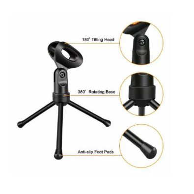 Microphone condenser NB wired audio aux 3.5mm live record with tripod stand mic podcast sf666 sf-666