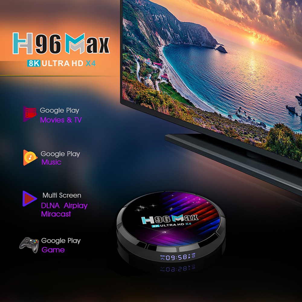 H96 Max X4 RAM 4GB ROM 64GB Android TV Box Amlogic S905X4 Android 11.0