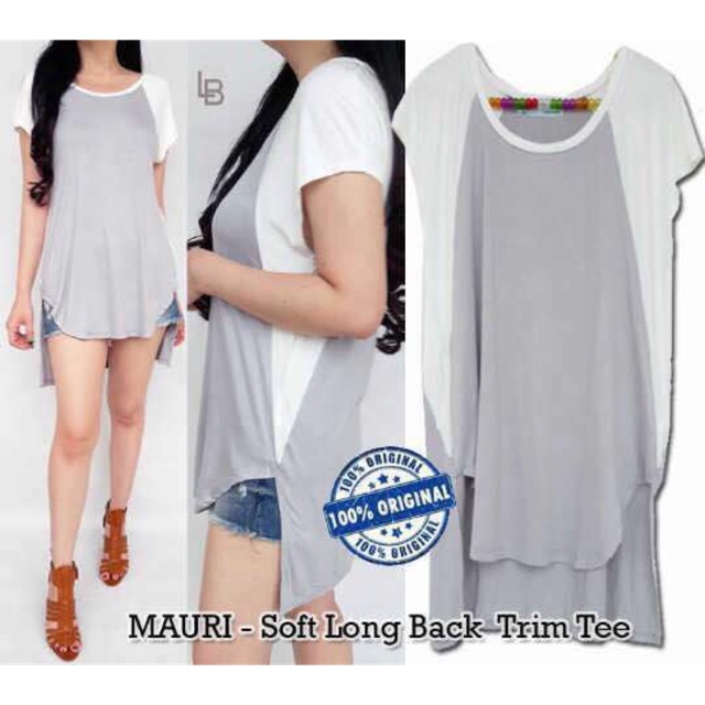 B345 Maurices Soft Long Back Trim Tee