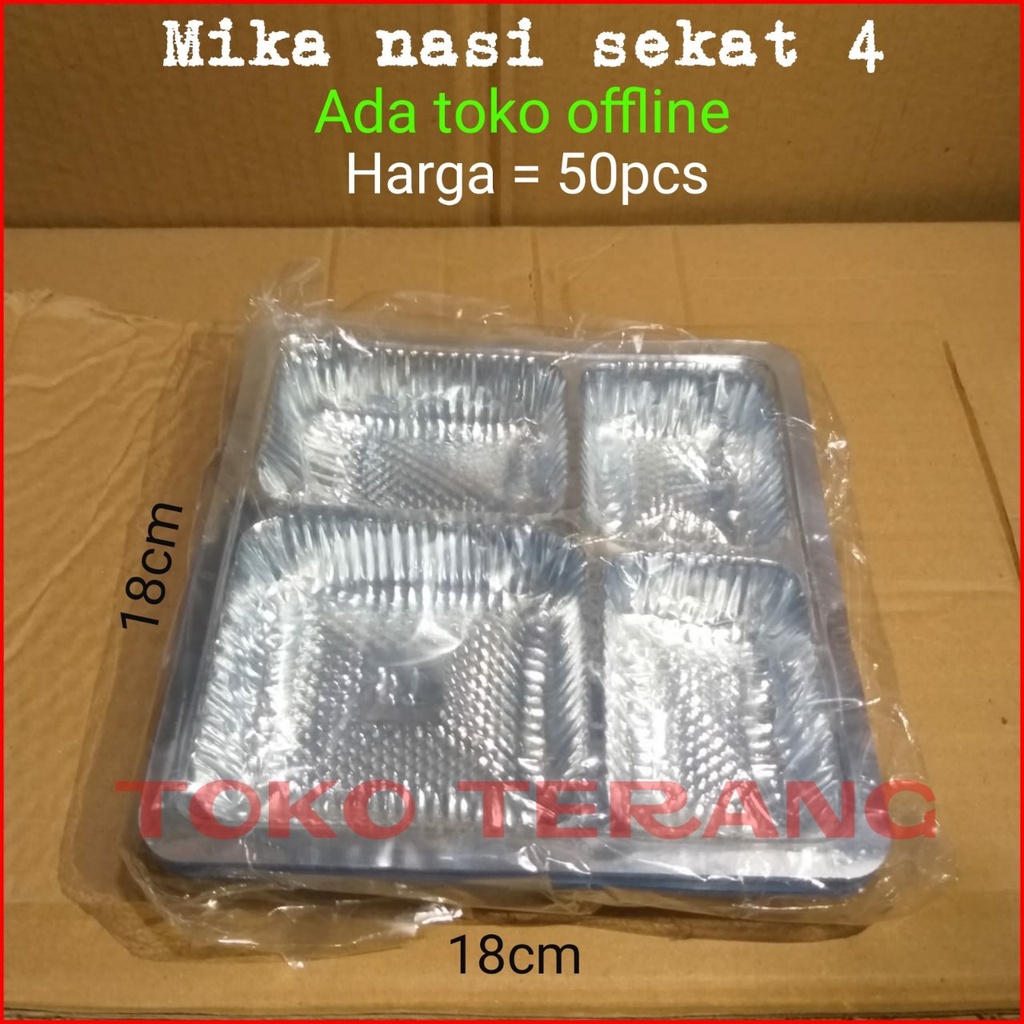 Mika thinwall 2000ml dan 3000ml / Mika kardus nasi 18cm x 18cm (50pcs)