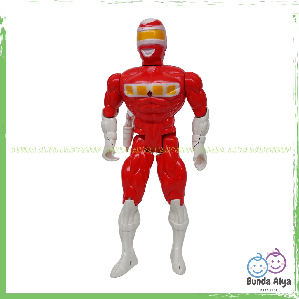 Mainan Anak Laki Robot Super Hero Power Ranger Merah - Mainan Figure Super Hero Toys SNI