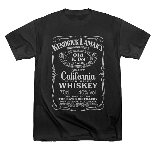 Kendrick Lamar Whiskey Hip-Hop TDE Dr Dre Eazy E Tupac Drake 2pacs Tshirt