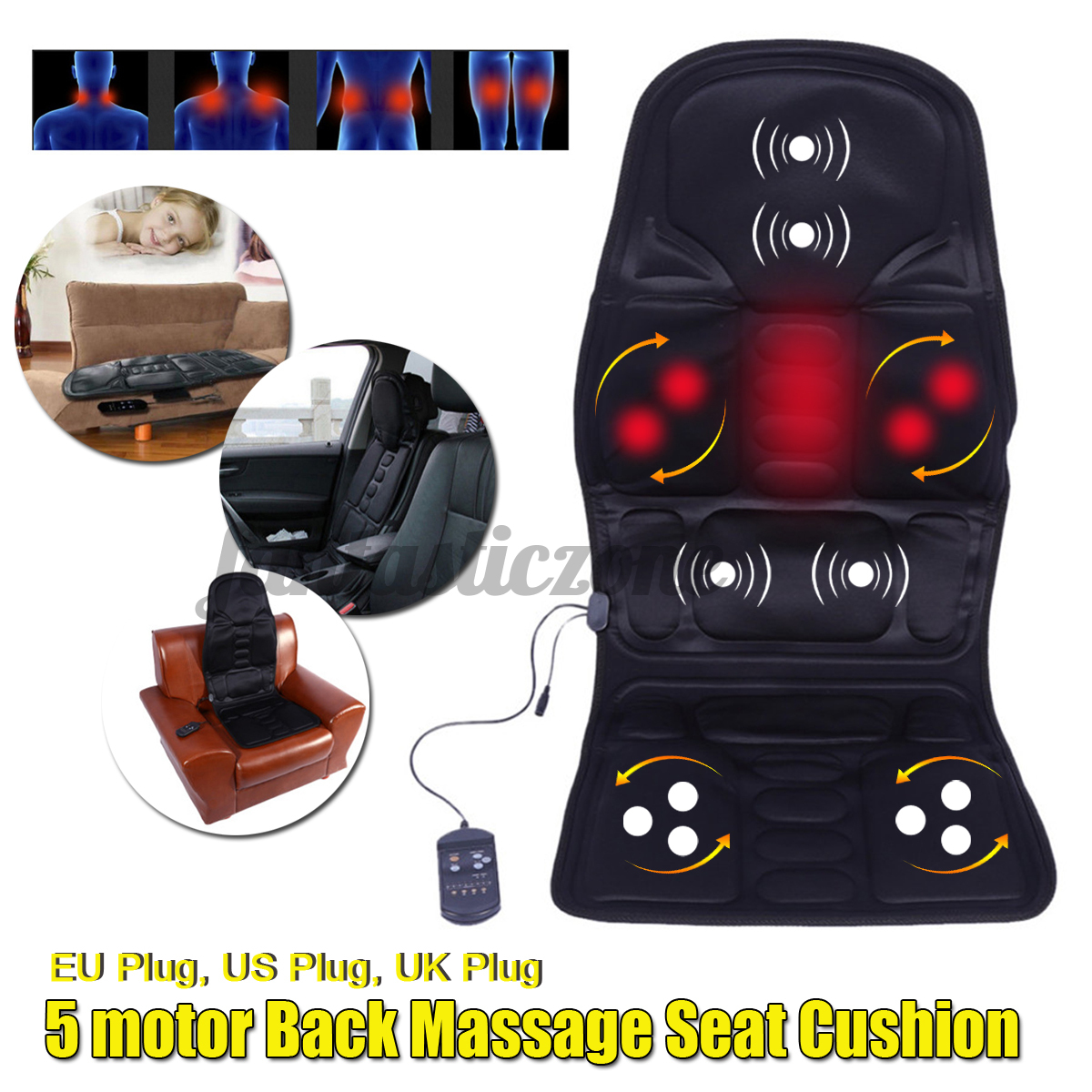 Electric Heated Back Massage Seat Cushion Car Chair Massager Lumbar Neck Hip Pad Shopee Indonesia Electric Heated Back Massage Seat Cushion Car Chair Massager Lumbar Neck Hip Pad Shopee Indonesia