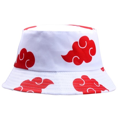 Naruto Hat Unisex Bucket Hat Outdoor Sun Visor Japanese Art Animation Cartoon Cloud Printing Cotton Fisherman Hat Basin Hat