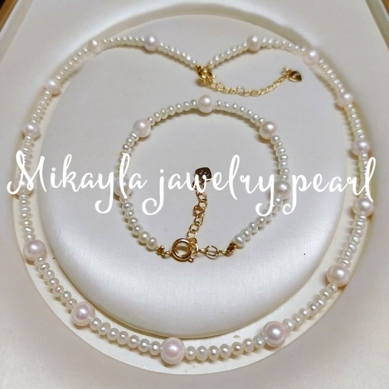 Set kalung gelang mutiara lombok|Set kalung gelang mutiara asli|Perhiasan pesta mutiara asli lombok|