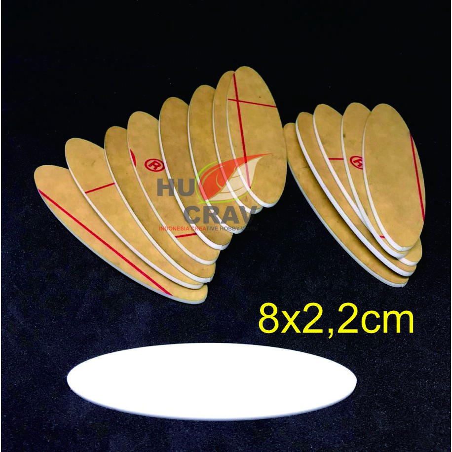 

Bahan Akrilik Nama Dada 8x2,2cm Name Tag Oval WARNA PUTIH KAPUR