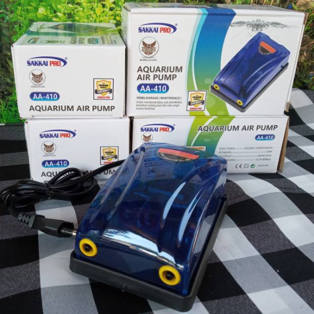 Sakkai Pro Aerator 2 lubang AA-410 pompa gelembung udara Aquarium Aquascape Kolam