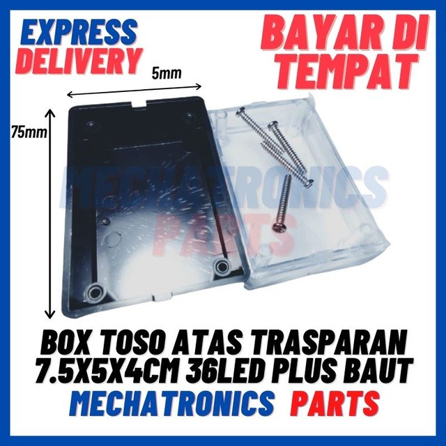 [BOX-9013] BOX TOSO ATAS TRASPARAN 7.5X5X4CM 36LED PLUS BAUT