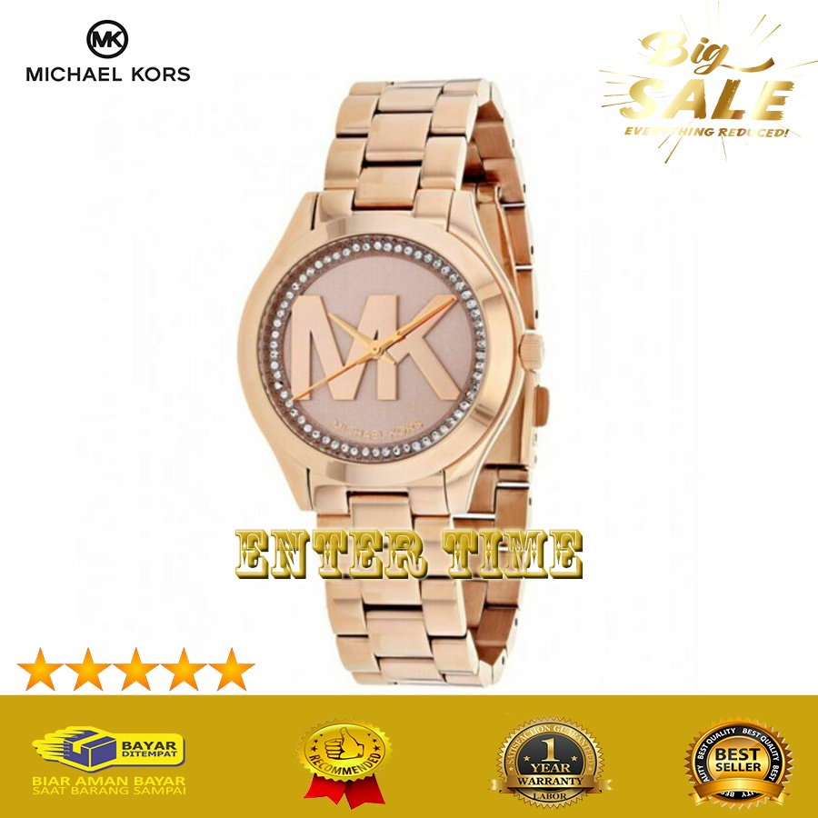 HOT PROMO  JAM TANGAN WANITA MEWAH MICHAEL KORS MK3549 STAINLESS JAM TANGAN KASUAL WANITA TERBARU GA