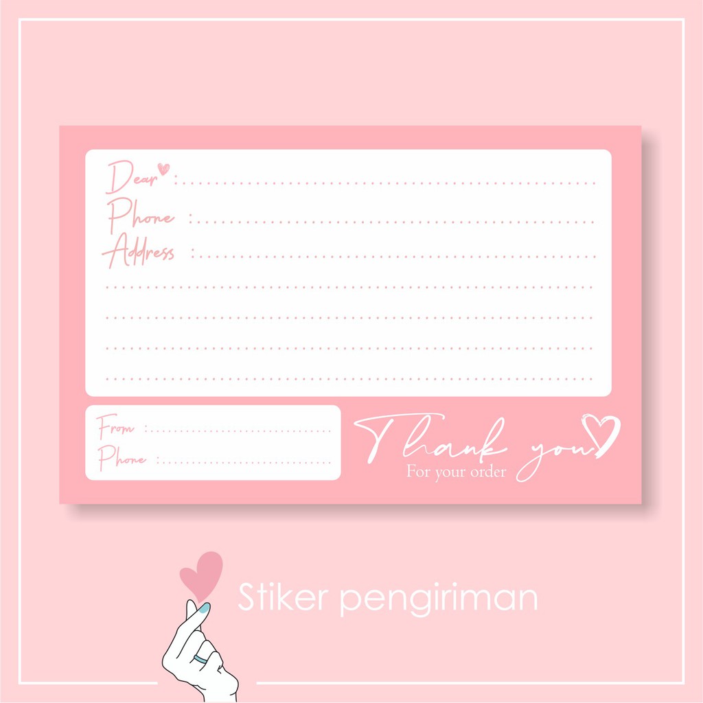 

STIKER PENGIRIMAN ONLINE SHOP, STIKER LABEL PENGIRIMAN, STIKER ALAMAT (UK KECIL/SEDANG/BESAR)