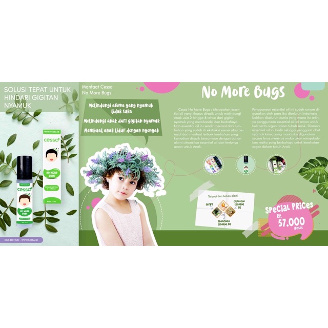 Cessa KIDS HIJAU No More Bugs | Menjaga Anak Gigitan Nyamuk cesa minyak balur telon anti serangga