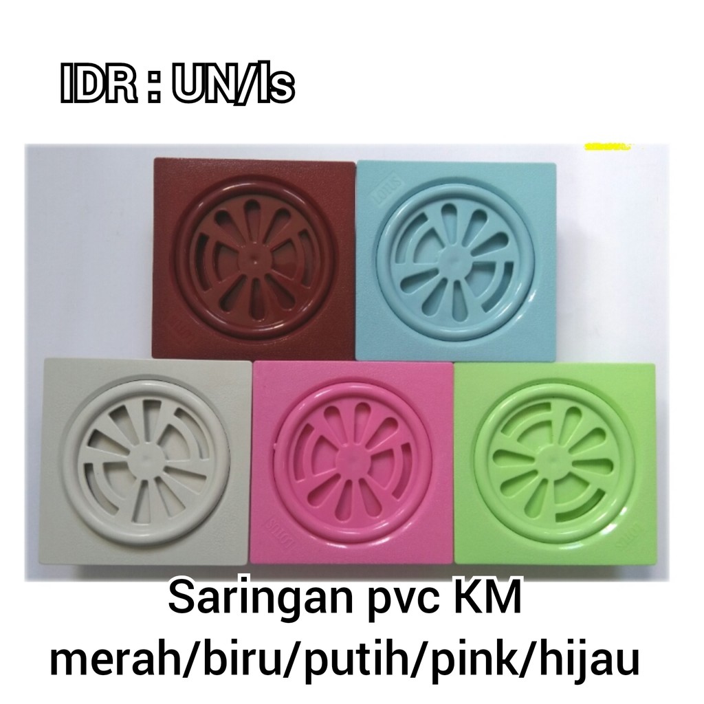 (UN/LS) Saringan PVC KM Merah,Biru,Putih,Pink,Hijau/ Saringan Got Kamar Mandi/ Floor Drain 4"