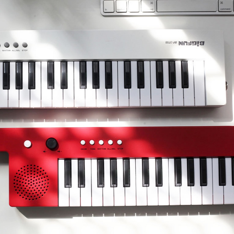 Mainan Alat Musik Piano 37 Nada Mini 2 Warna Dengan Strap Bahu + Mikrofon Untuk Anak