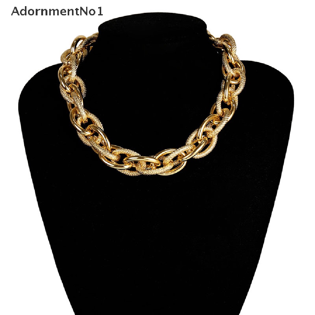 (AdornmentNo1) Kalung Choker Rantai Metal Tebal Gaya Punk Hip Hop Untuk Wanita