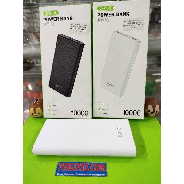POWER BANK ROBOT RT170 10000MAH 2 USB PORT TYPE C 3.1A ANTI SLIP